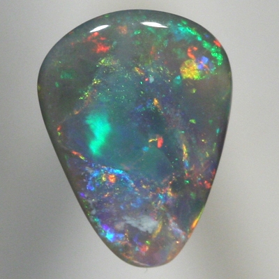 SOLID SEMI BLACK OPAL Flame pattern, red to orange to green. SEE VIDEO